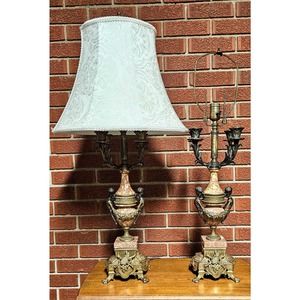 Brevattato Italian Louis XVI Style Candelabras Converted To Electric Table Lamps